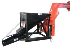 Concrete Hopper on extendable forklift