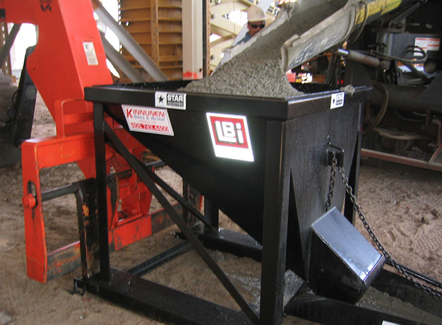 Concrete hopper in use