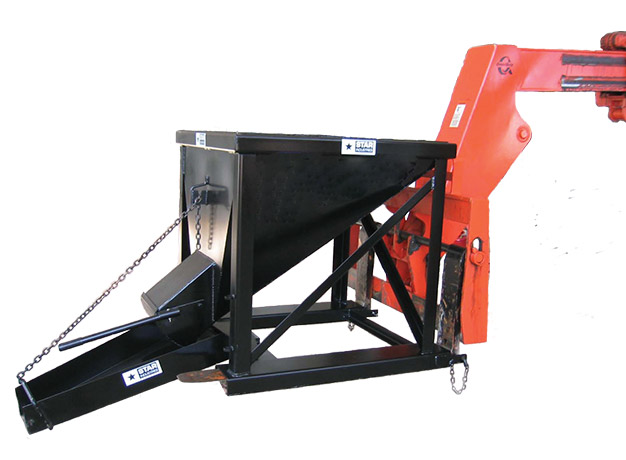 Concrete Hopper on extendable forklift