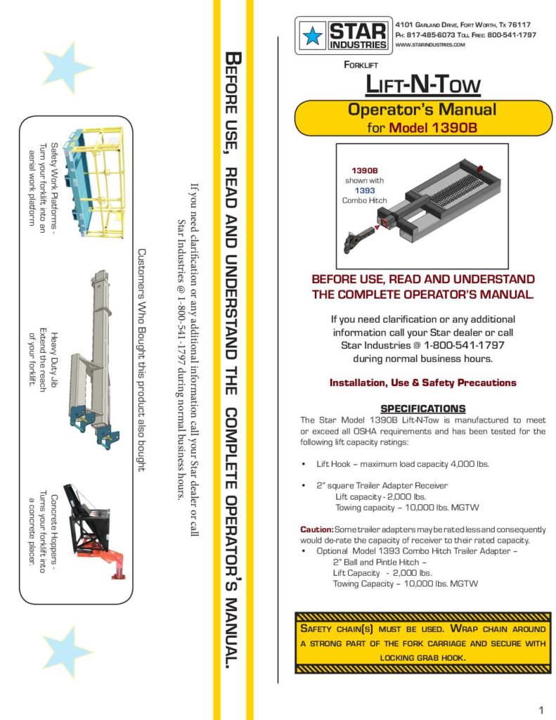 Lift-N-Tow - 1390b Manual