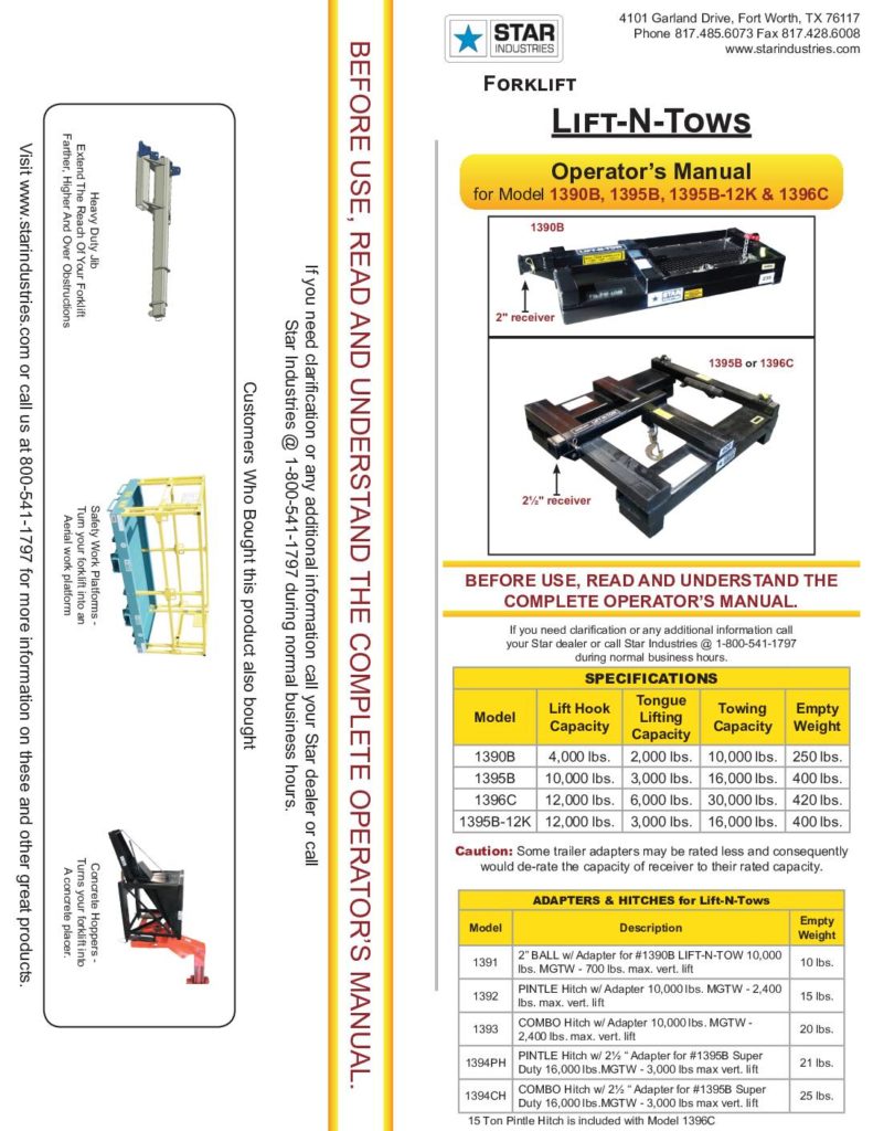 Lift-N-Tows - 1395B-12K Manual