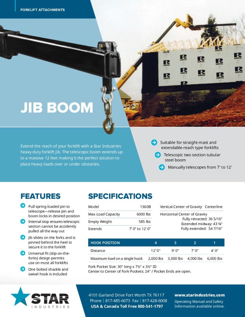 Jib Boom Product Sheet