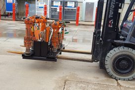 Paver Breaking Pallet on Forklift