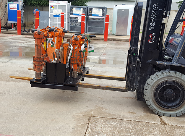 Paver Breaking Pallet on Forklift
