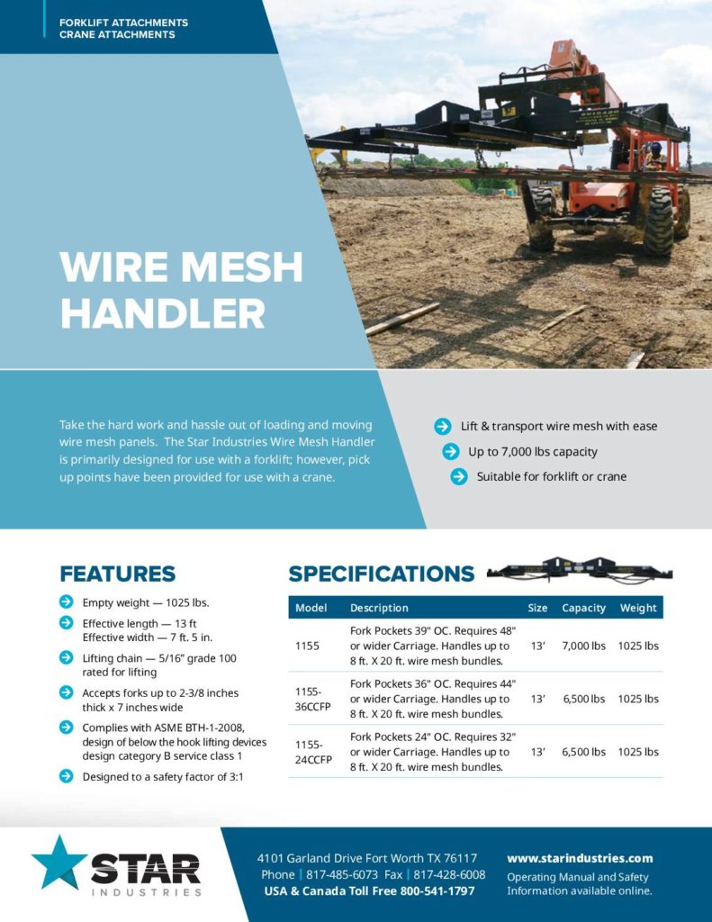 Wire Mesh Handler Product Sheet