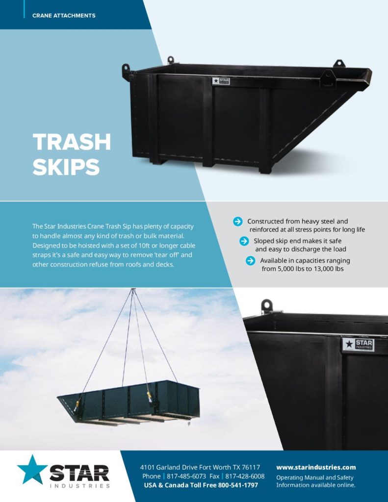 Crane Trash Skip - Product Sheet
