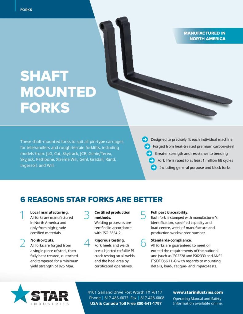 Shaft Mounted Forks - Product Sheet
