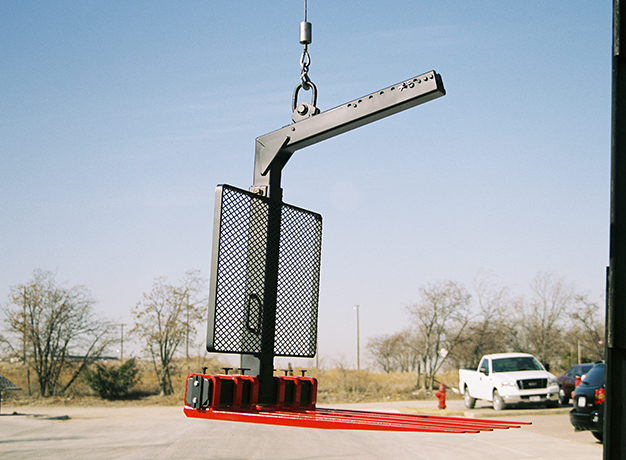 Crane Forks being lowered