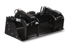 Grapple bucket with bolt on end plates