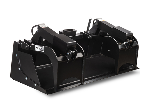 Grapple bucket with bolt on end plates