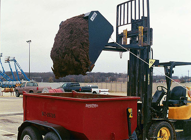 Self-dump bucket in-action